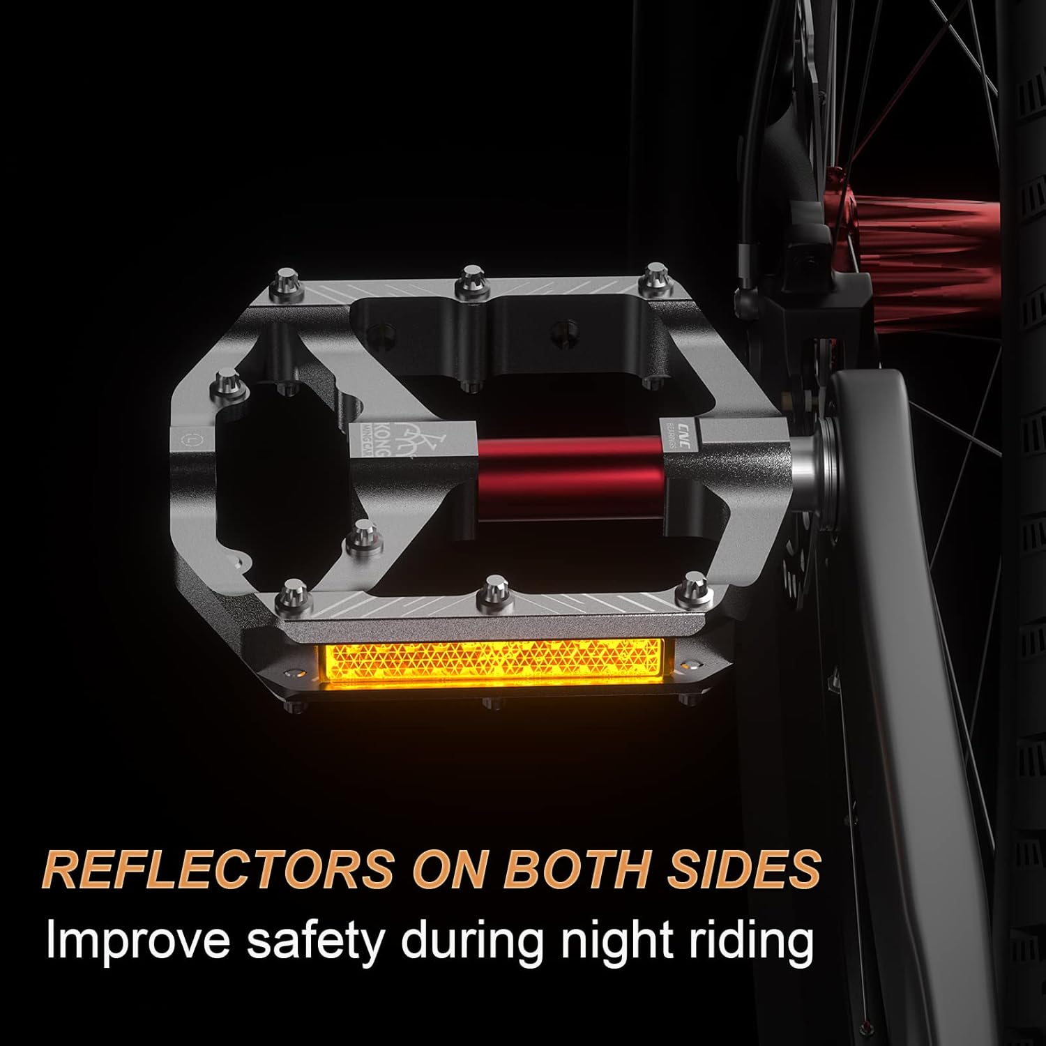 Mountain Bike Pedals 9 16 Inch Platform Lightweight Non Slip MTB Pedals 3 Sealed Bearings