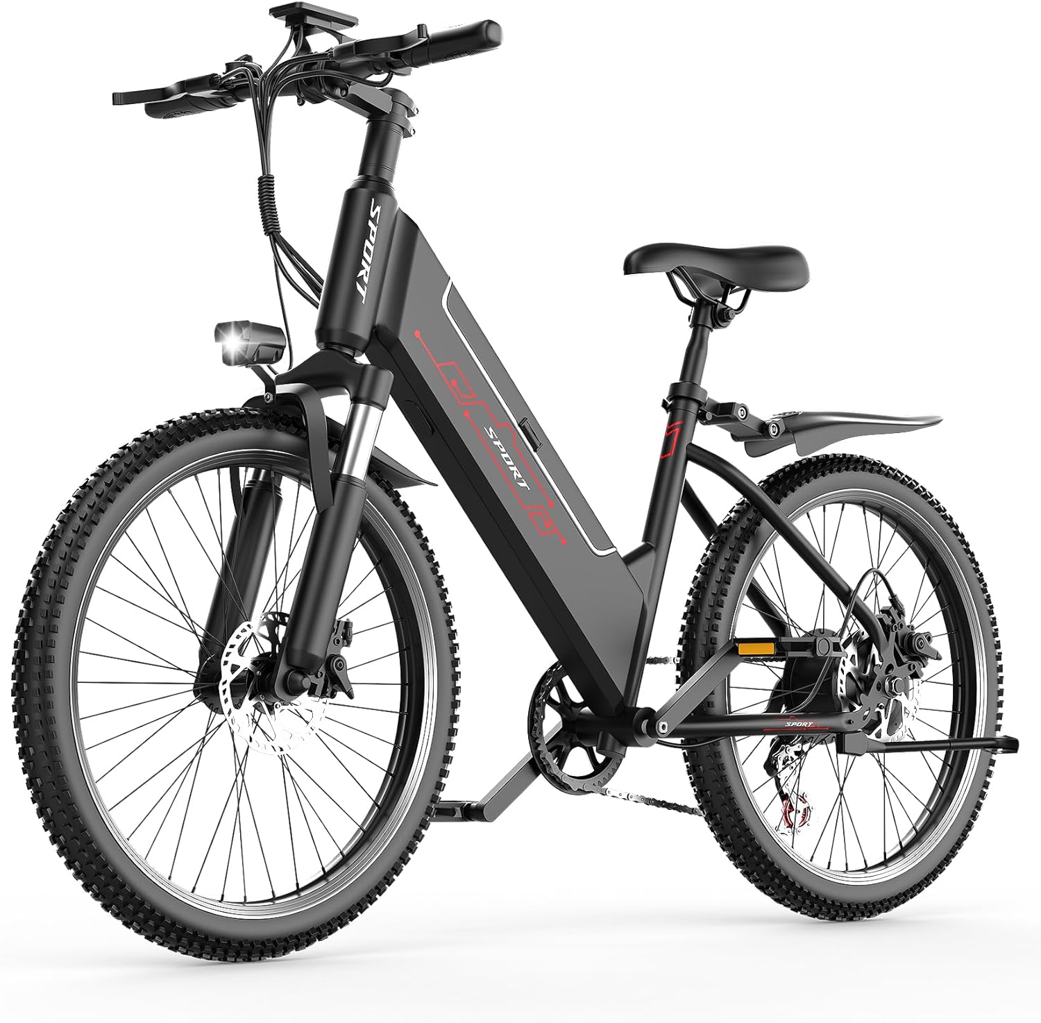 1500W Electric Bike for Adults 26 Inch Mountain Ebike 28 MPH 65 Mile Range 48V 7 Speed
