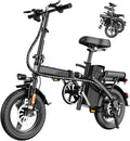 Folding Commuter Ebike 14 Inch 500W Motor 48V 10Ah Battery 35 Mile Range Headlight Tool Kit