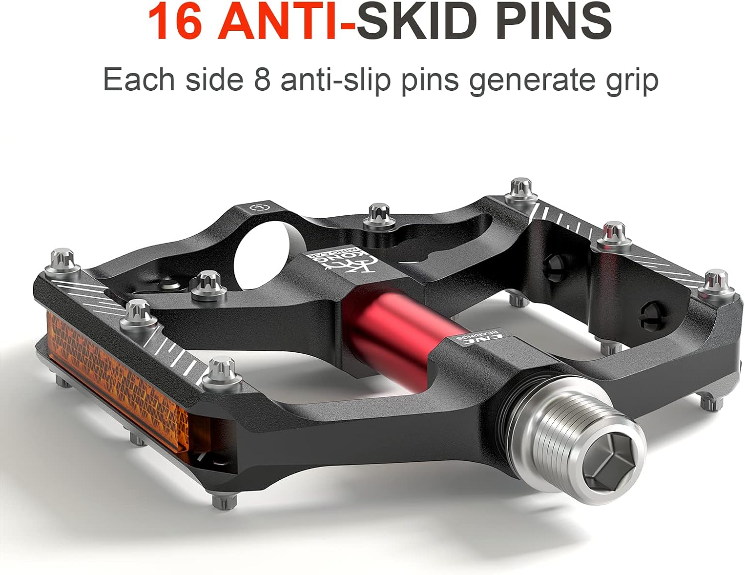 Mountain Bike Pedals 9 16 Inch Platform Lightweight Non Slip MTB Pedals 3 Sealed Bearings